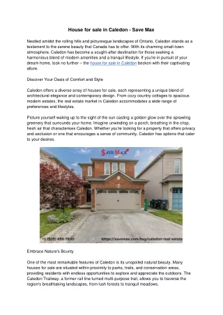 house for sale in caledon save max