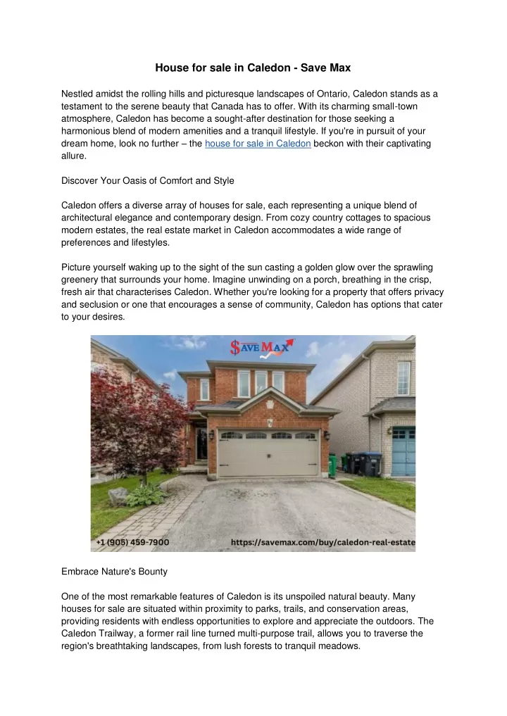 house for sale in caledon save max