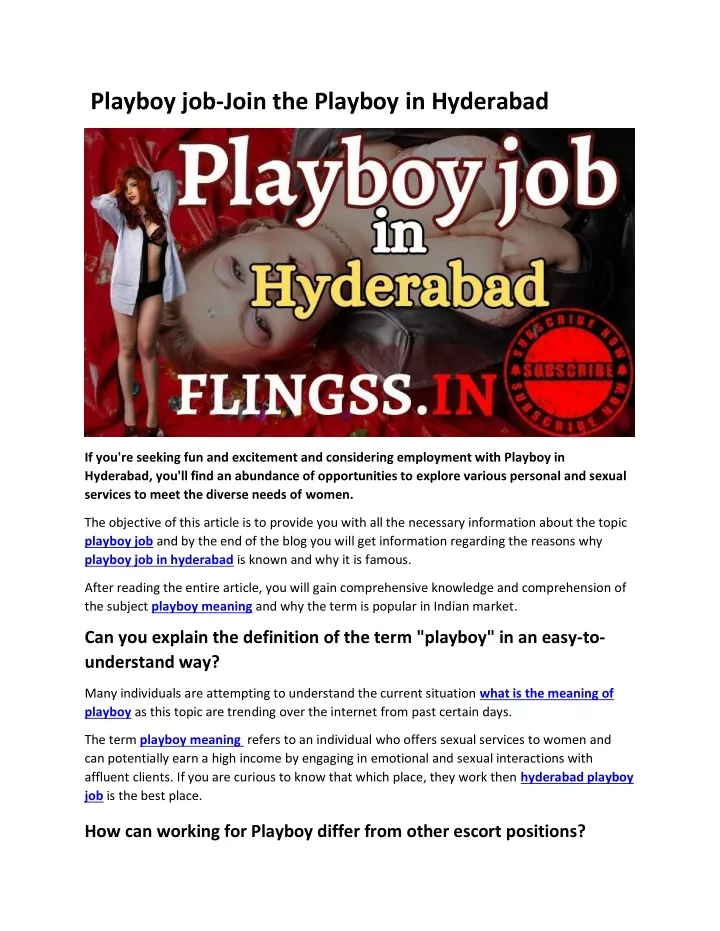playboy job join the playboy in hyderabad