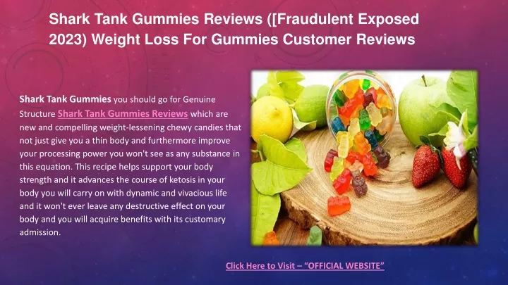 shark tank gummies reviews fraudulent exposed