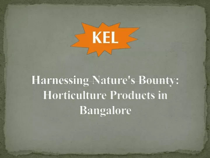 harnessing nature s bounty horticulture products in bangalore