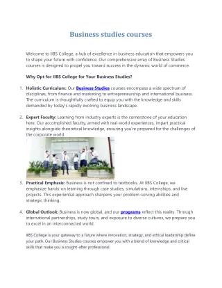 Business studies courses