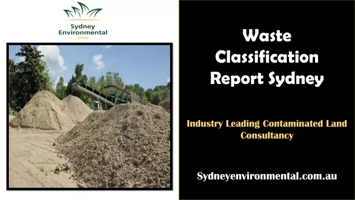 waste classification report sydney