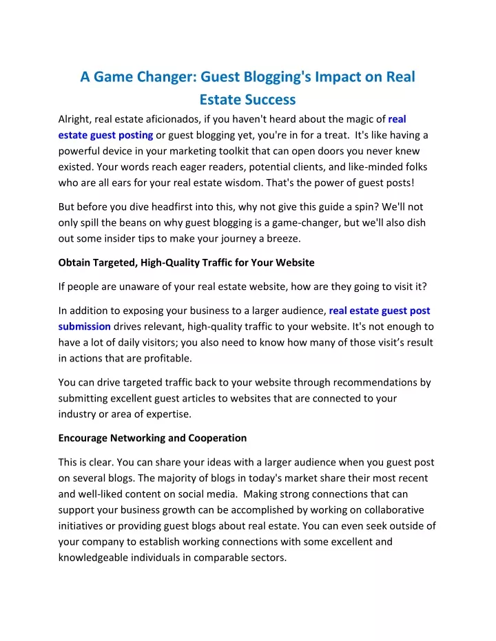 a game changer guest blogging s impact on real