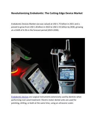 Endodontic Device Market