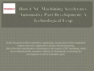 how cnc machining accelerates automotive part development a technological leap