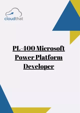 CloudThat | PL-400 Microsoft Power Platform Developer