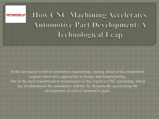 How CNC Machining Accelerates Automotive Part Development