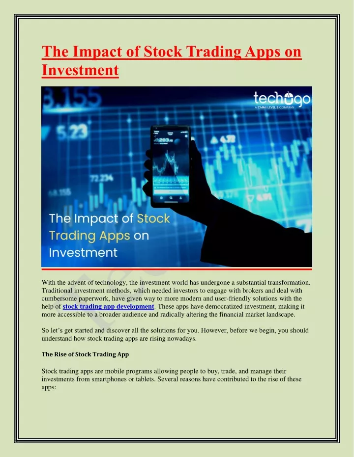 the impact of stock trading apps on investment