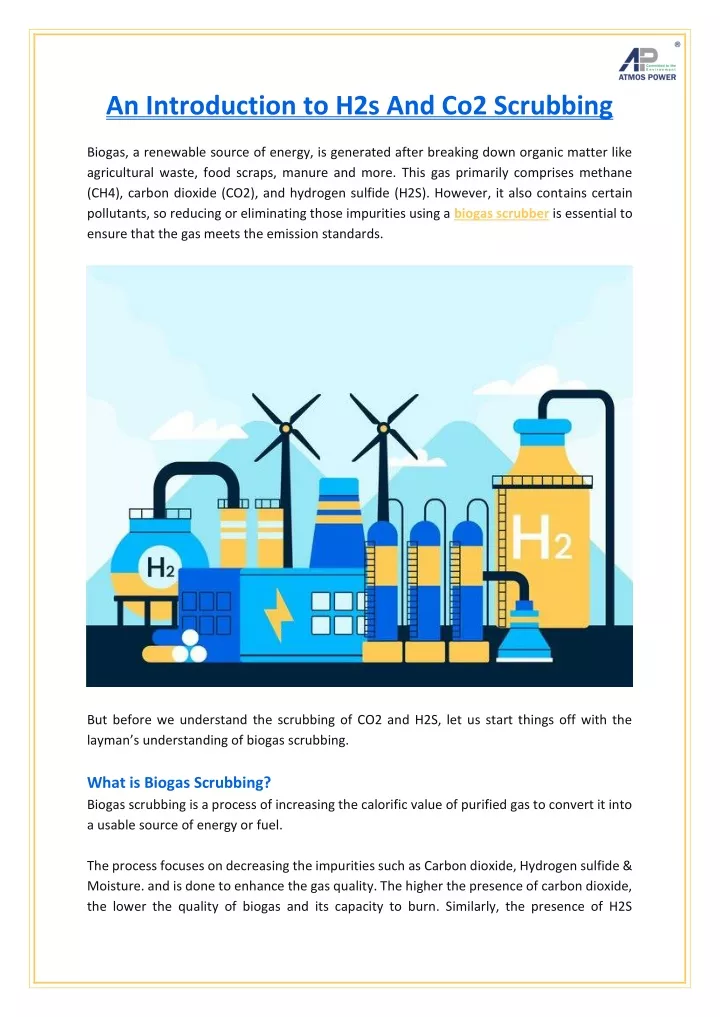 an introduction to h2s and co2 scrubbing