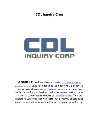 CDL Inquiry Crop