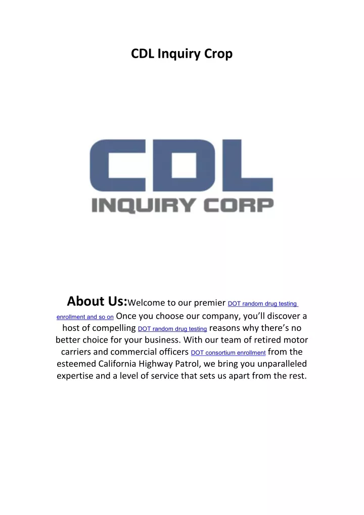 cdl inquiry crop
