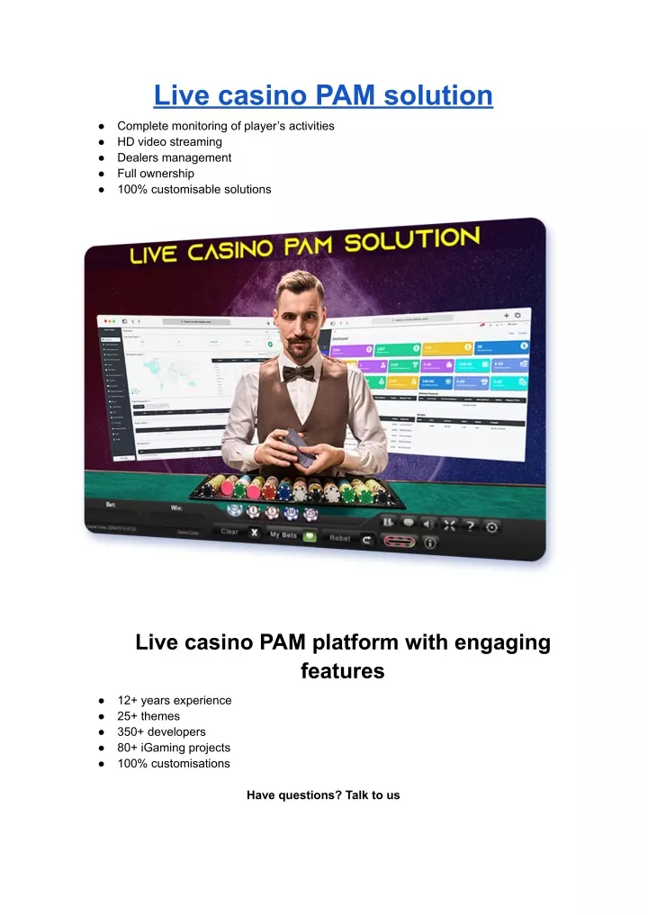 live casino pam solution