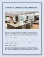 Transform Your Home with Expert Kitchen Remodeling - slide 1
