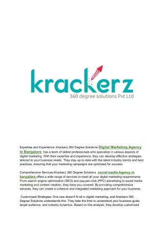 expertise and experience krackerz 360 degree