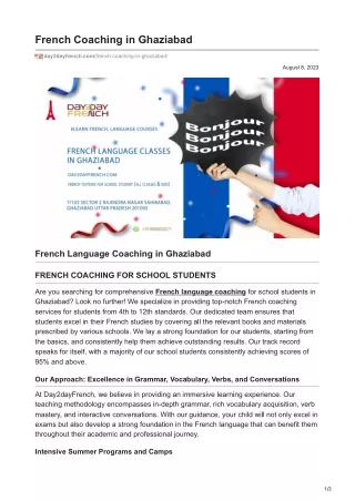 French Coaching in Ghaziabad