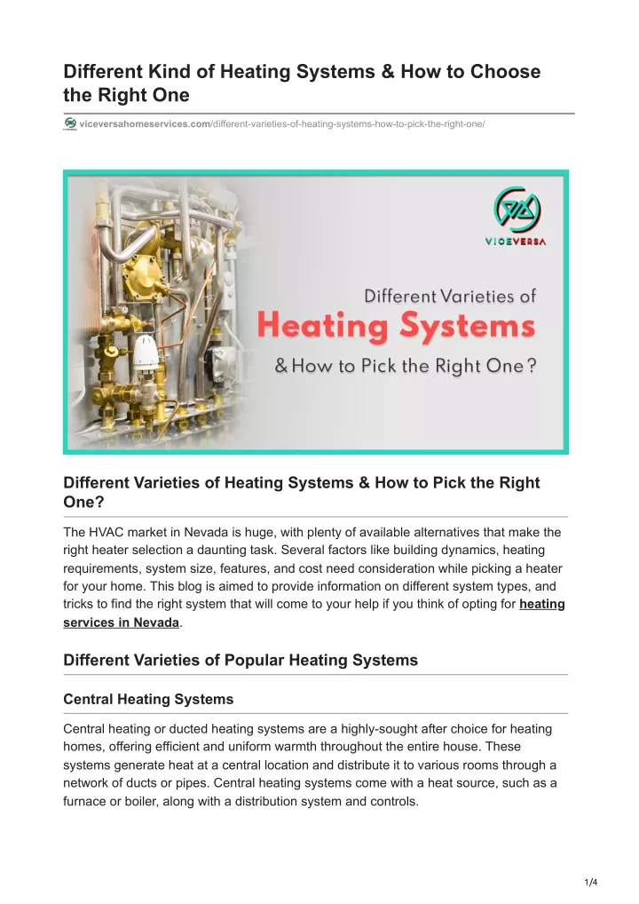 different kind of heating systems how to choose