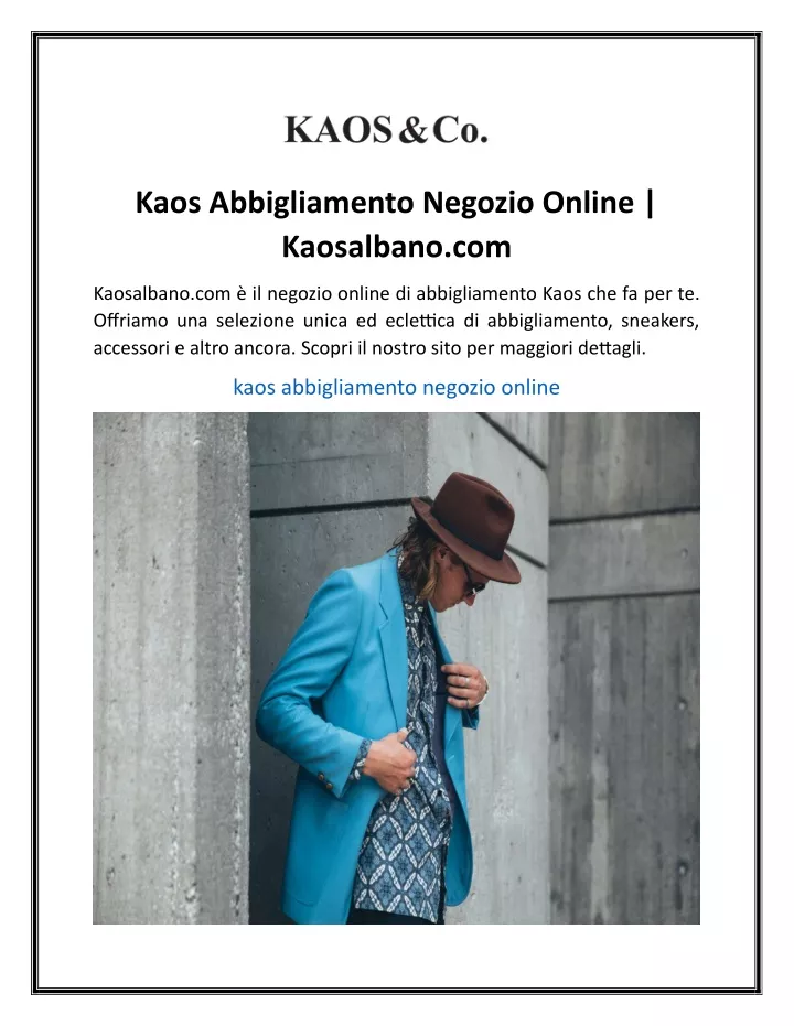 kaos abbigliamento negozio online kaosalbano com