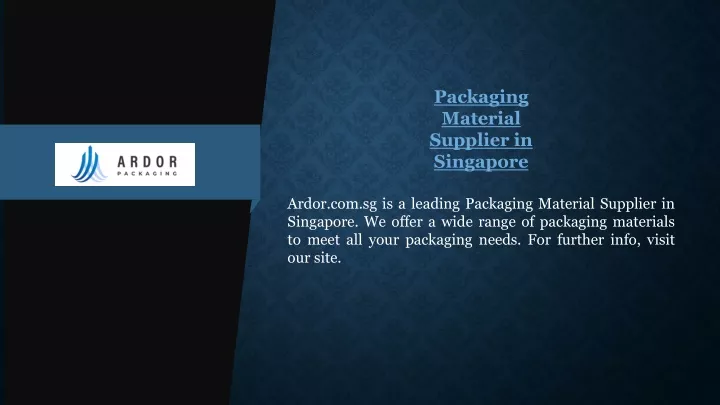 packaging material supplier in singapore
