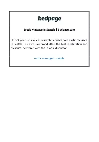 Erotic Massage In Seattle  Bedpage.com 02