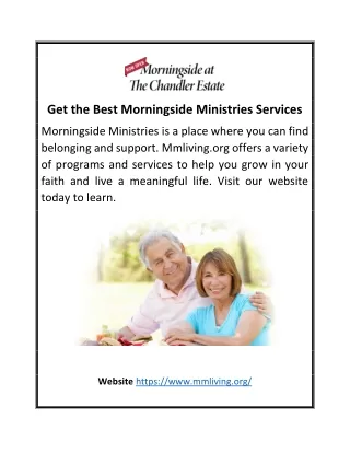 Get the Best Morningside Ministries Services