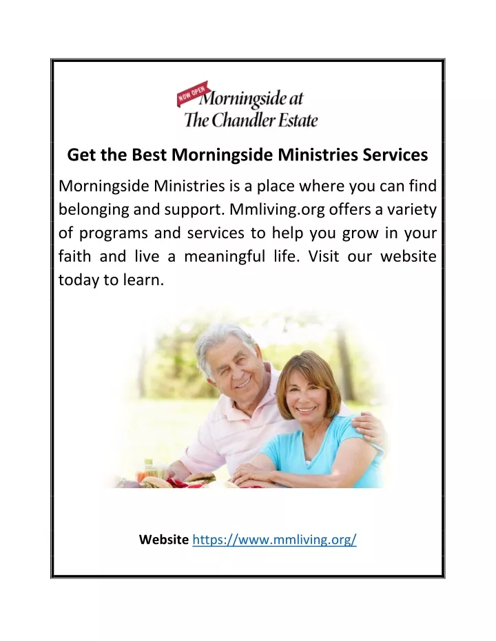 get the best morningside ministries services