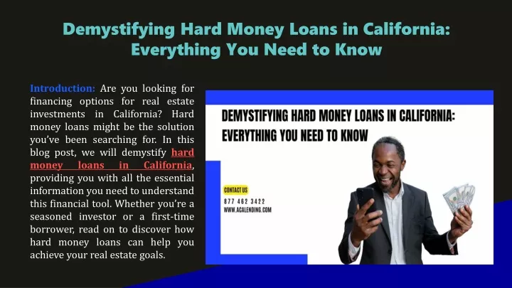 demystifying hard money loans in california