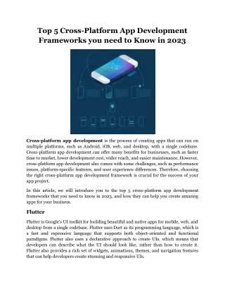 top 5 cross platform app development frameworks