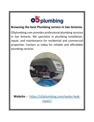 Browsing the best Plumbing service in San Antonio