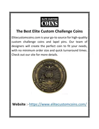 The Best Elite Custom Challenge Coins