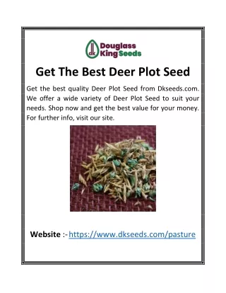 Get The Best Deer Plot Seed