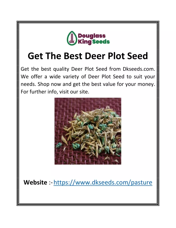 get the best deer plot seed