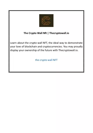 The Crypto Wall Nft  Thecryptowall.io 01