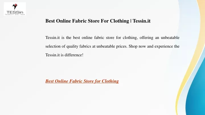 best online fabric store for clothing tessin it