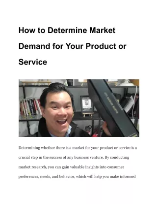 How to Determine Market Demand for Your Product or Service