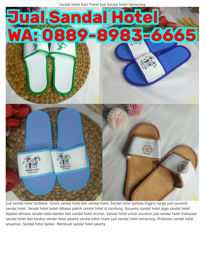 sandal hotel kain flanel jual sandal hotel