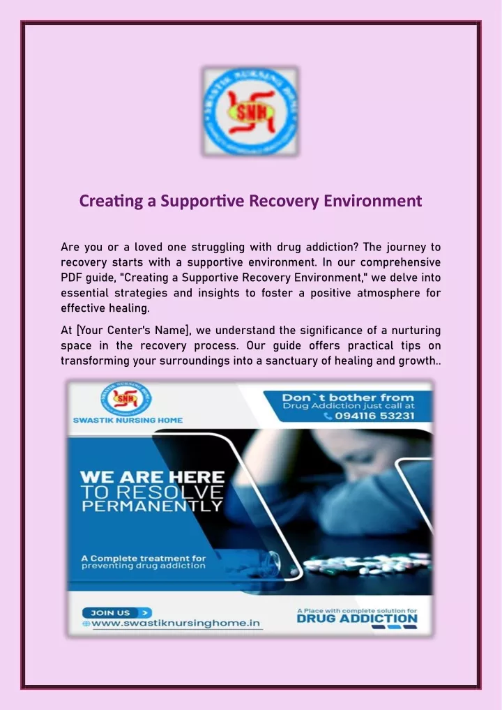 creating a supportive recovery environment