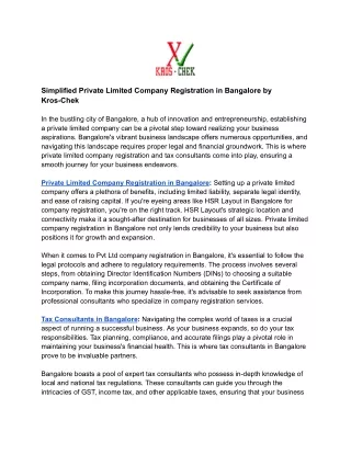 simplified private limited company registration