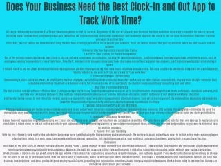 Does Your Business Need the Best Clock-In and Out App to Track Work Time?