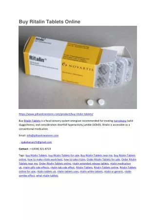 Buy Ritalin Tablets Online