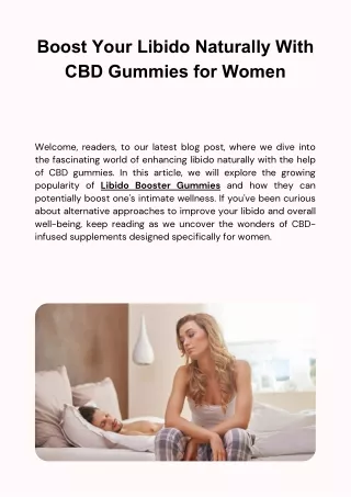 Boost Your Libido Naturally With CBD Gummies for Women