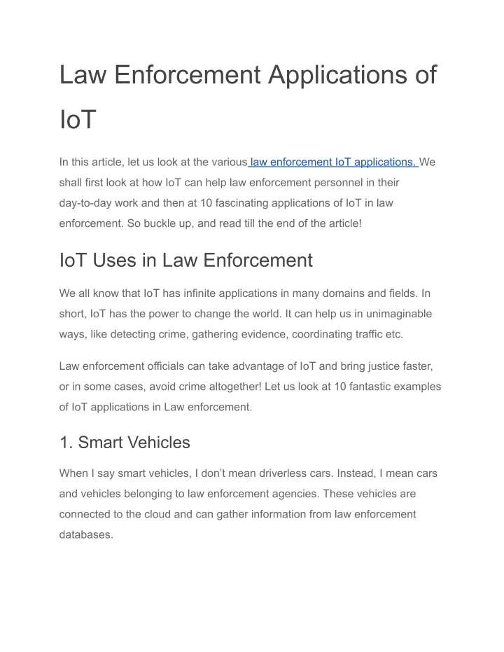 law enforcement applications of