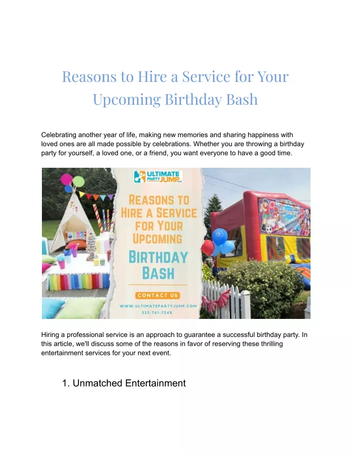 reasons to hire a service for your upcoming