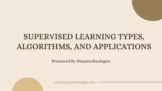 Supervised Learning Types, Algorithms, and Applications