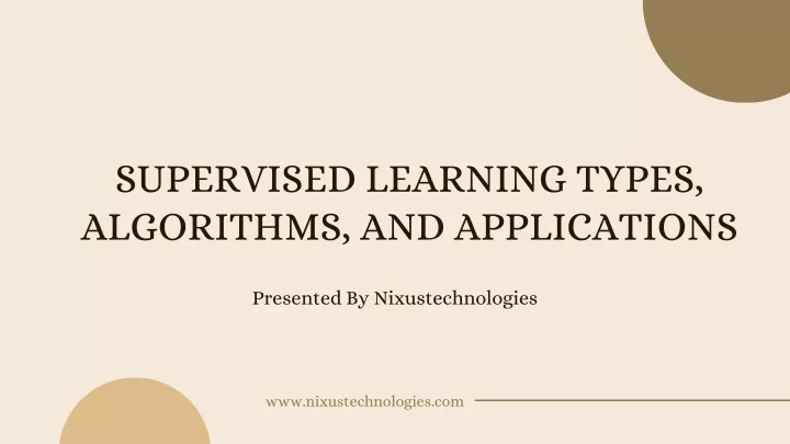 supervised learning types algorithms