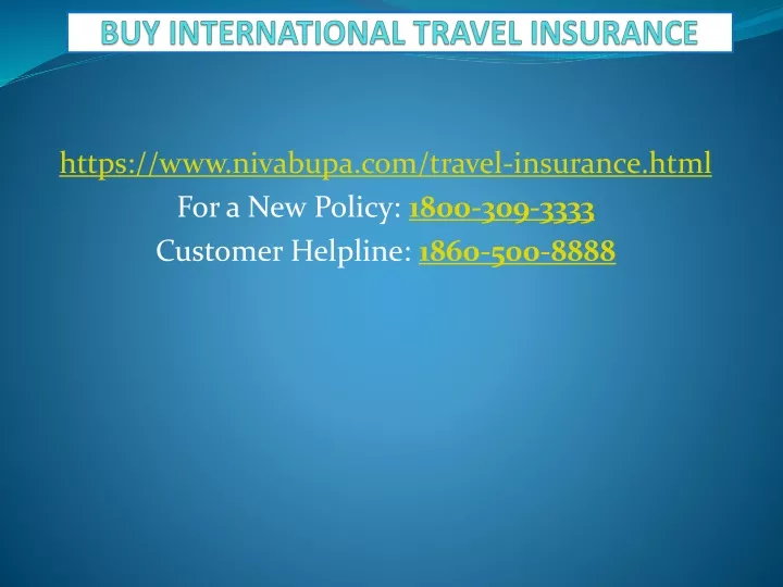 buy international travel insurance