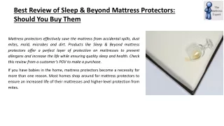 Best Review of Sleep & Beyond Mattress Protectors Should You Buy Them