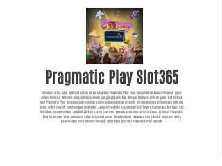 pragmaticplayslot365