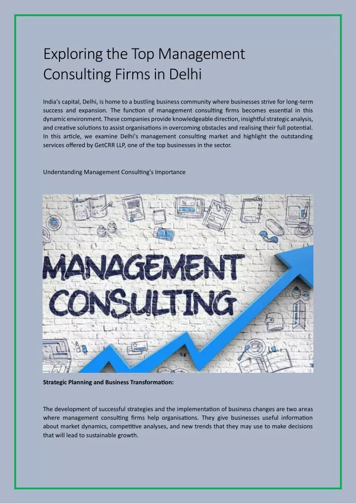 exploring the top management consulting firms
