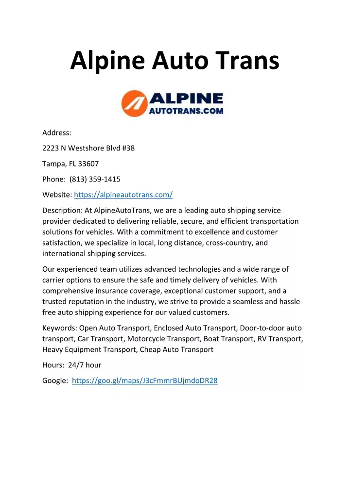 alpine auto trans